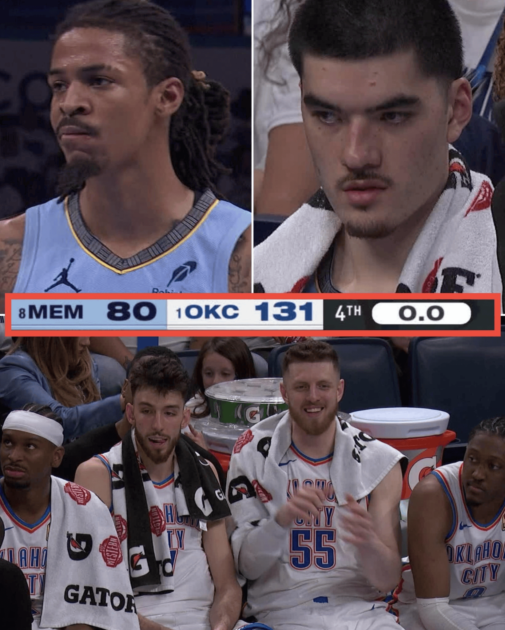 关于灰熊惜败雷霆，遭遇4连败的信息